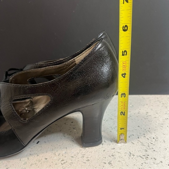 NATURALIZER N5 Comfort Annabelle Leather & Suede Black Pumps 3" Heels Slip On - Picture 6 of 12